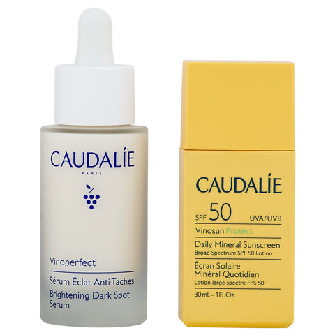 Caudalie Dark Spot Brightening Serum & Sunscreen SPF 50 Set | Apothecarie New York