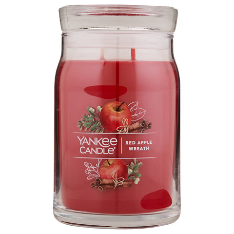 Yankee Candle Red Apple Wreath Signature Large Jar Candle | Apothecarie New York